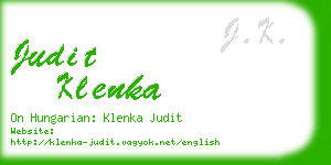 judit klenka business card